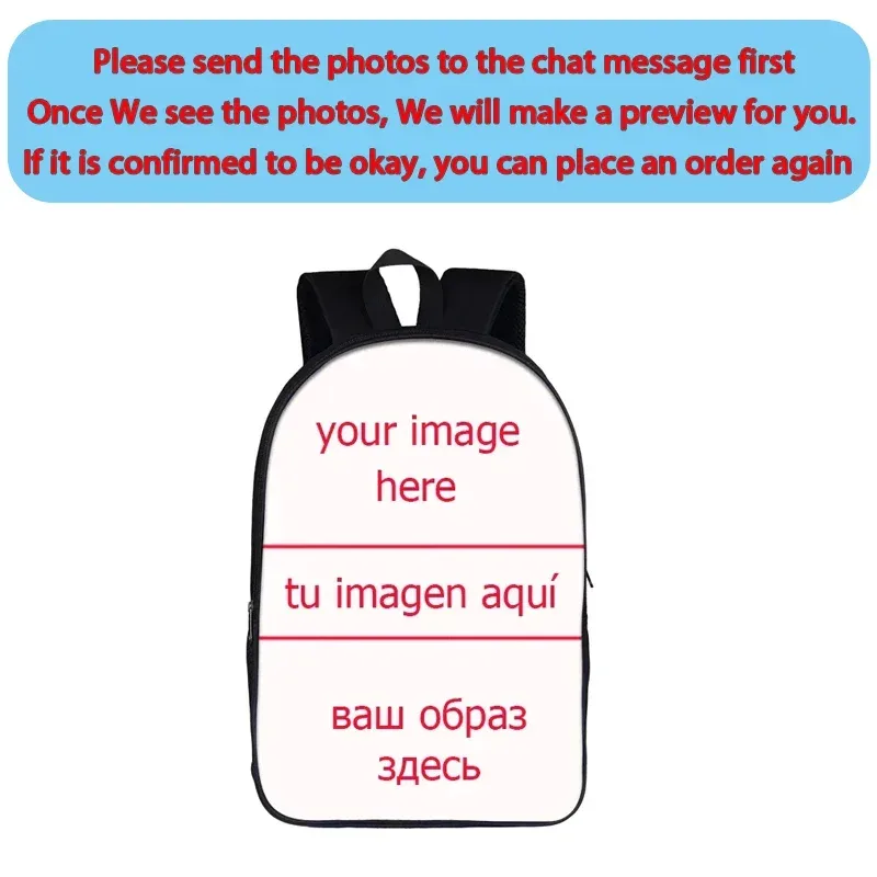 personnaliser l'image/nom/logo sac à dos femmes hommes sacs de voyage enfants sacs d'école garçons filles école sac à dos enfants bookbag