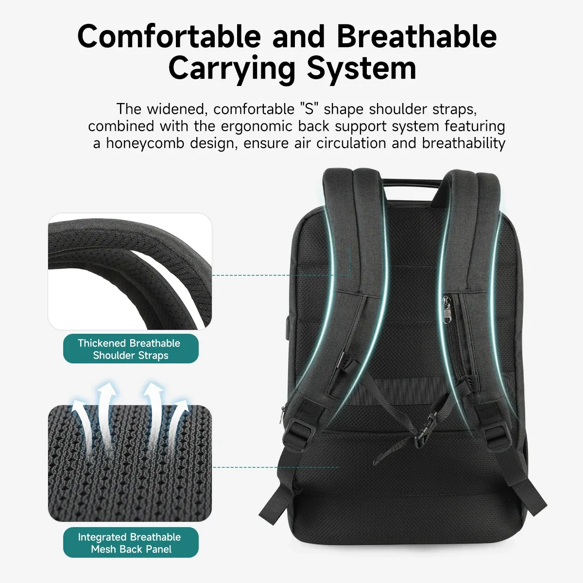 tigernu hommes sac à dos extensible 15.6-19 pouces sac à dos pour ordinateur portable pour hommes rfid anti-vol sac de voyage cartable cabine sacs sac à dos