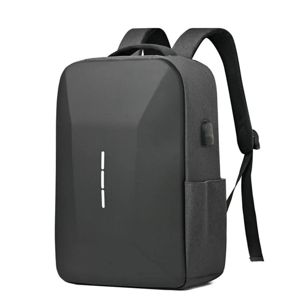 sac à dos portable décontracté pour hommes, grande capacité, fermeture éclair, verrouillage sécurisé par mot de passe, étanche avec port de chargement usb, pochette d'ordinateur