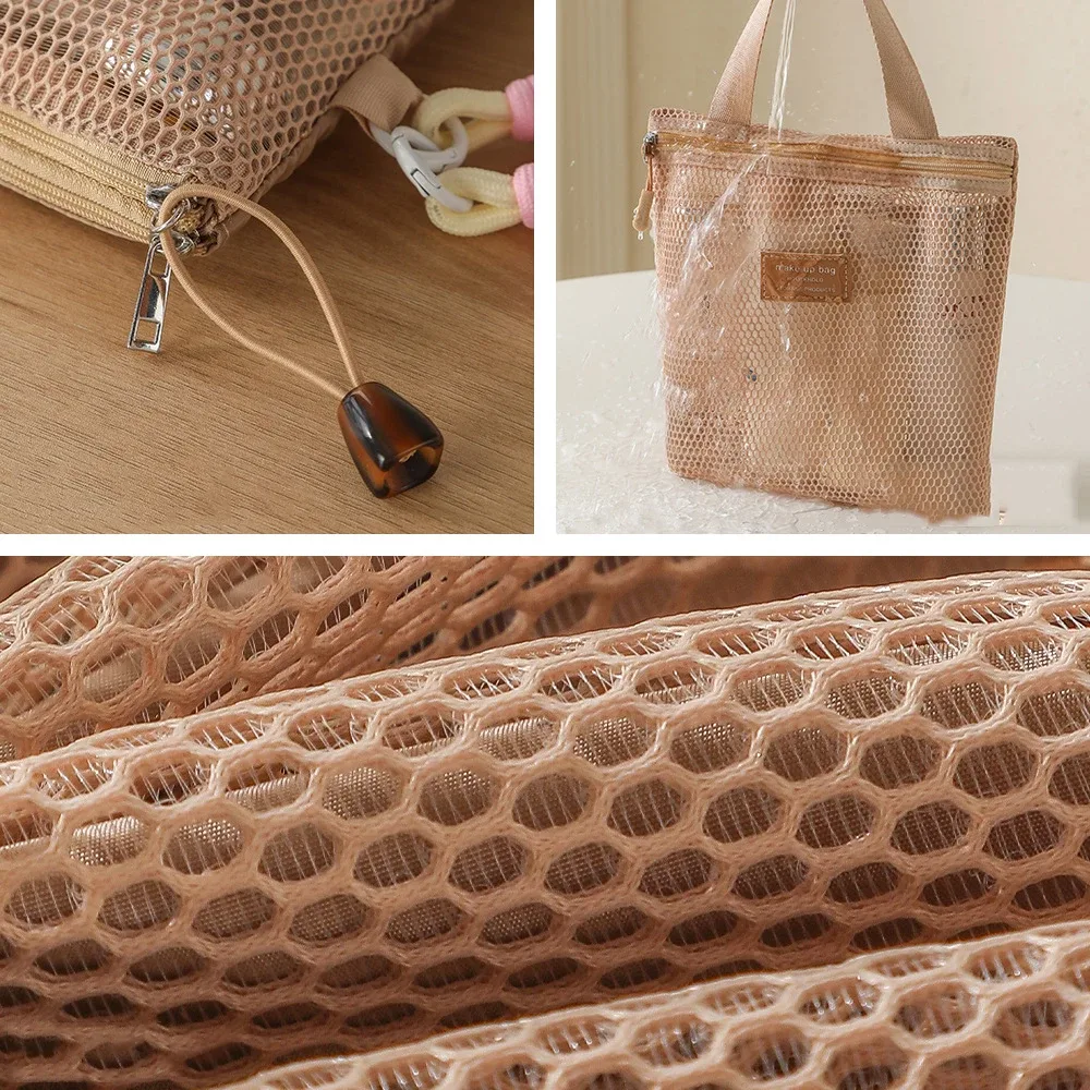 petit sac de rangement de maquillage transparent en maille, oreiller, rouges à lèvres, sac de toilette cosmétique, pochette de grande capacité, mini sac de rangement pour femmes, pochette