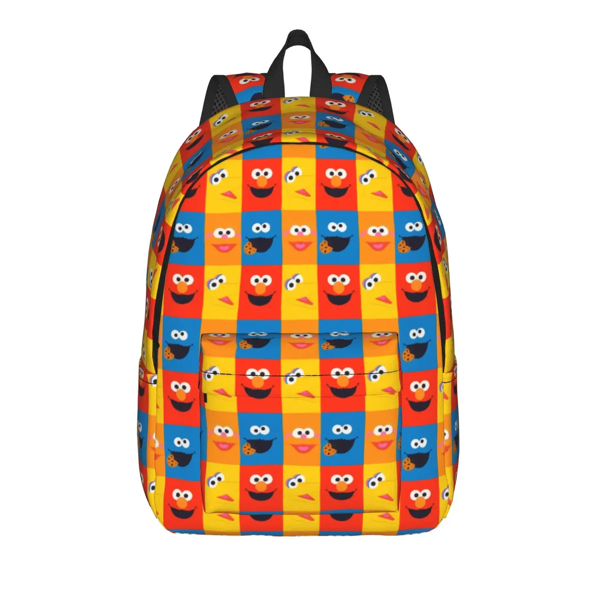 sac à dos décontracté sesames streets, durable, pour le lycée, la randonnée, les voyages, motif de faces cubiques, sac à dos de jour pour hommes et femmes, sacs en toile pour l'université