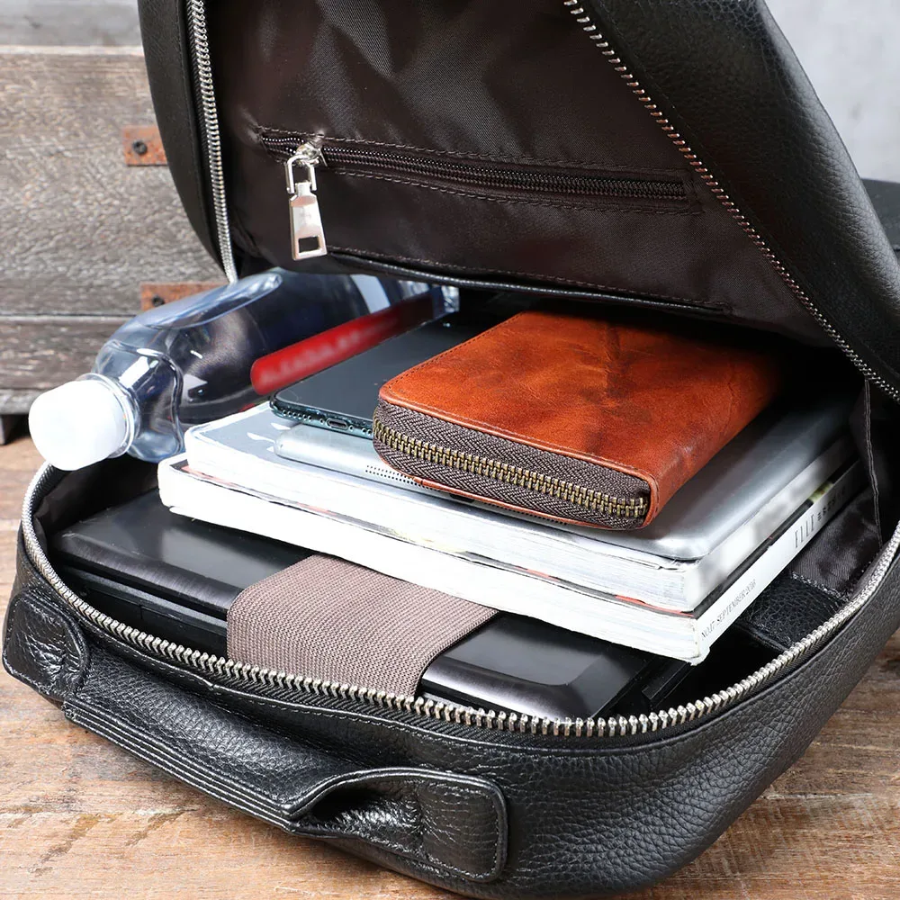 s.worker – sac à dos décontracté en cuir véritable pour hommes, sac à dos pour ordinateur portable de 15 pouces en cuir de vache, sac d'école fait à la main, style preppy