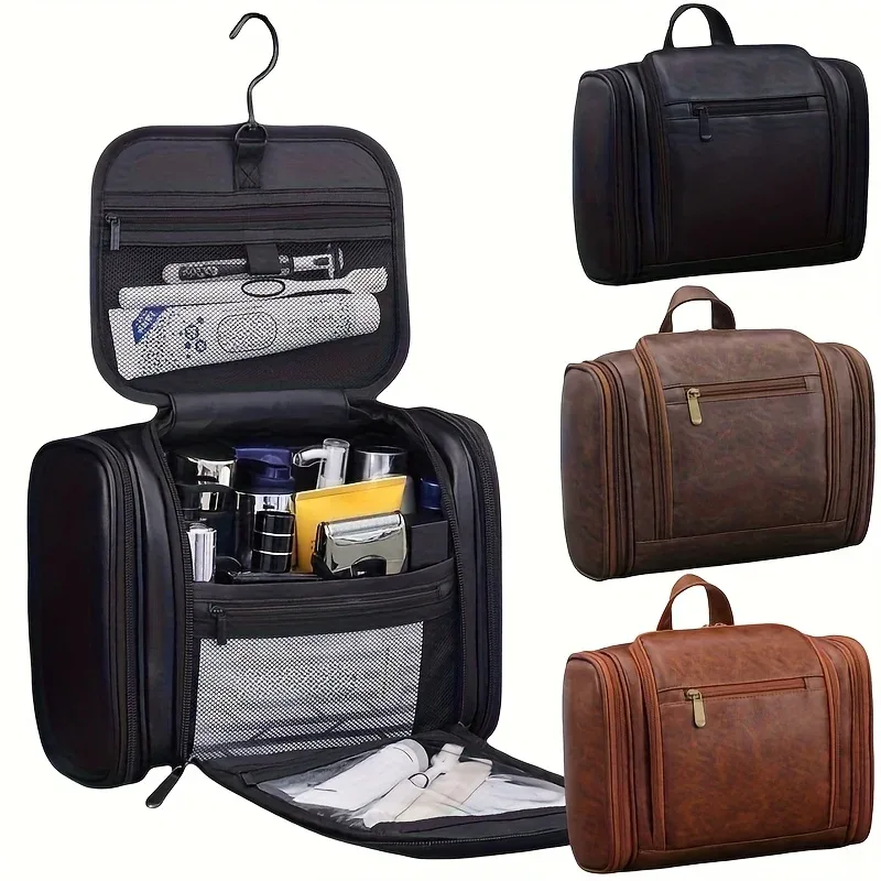 trousse de toilette de voyage unisexe grande capacité avec crochet, sac de rangement multi-compartiments, idéal pour les sorties quotidiennes, cadeau parfait pour hommes et femmes