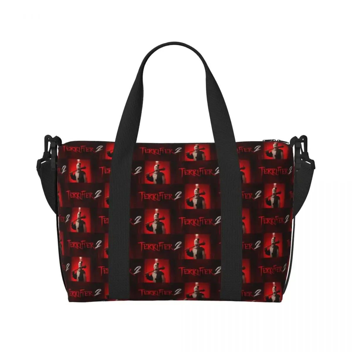 sac fourre-tout personnalisé t-terrifiers 3 halloween pour femmes, sacs de voyage de grande capacité pour plage et gymnastique