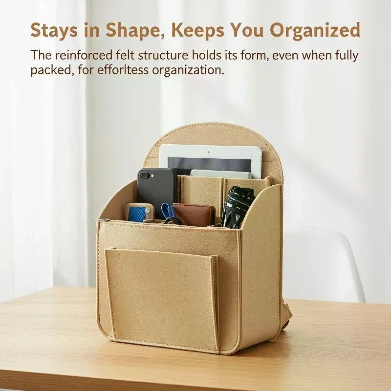 insert de sac à dos portable en feutre, petit sac de rangement pour cosmétiques, organisateur de maquillage, séparateur de sac de voyage, sac à bandoulière compatible avec divers sacs