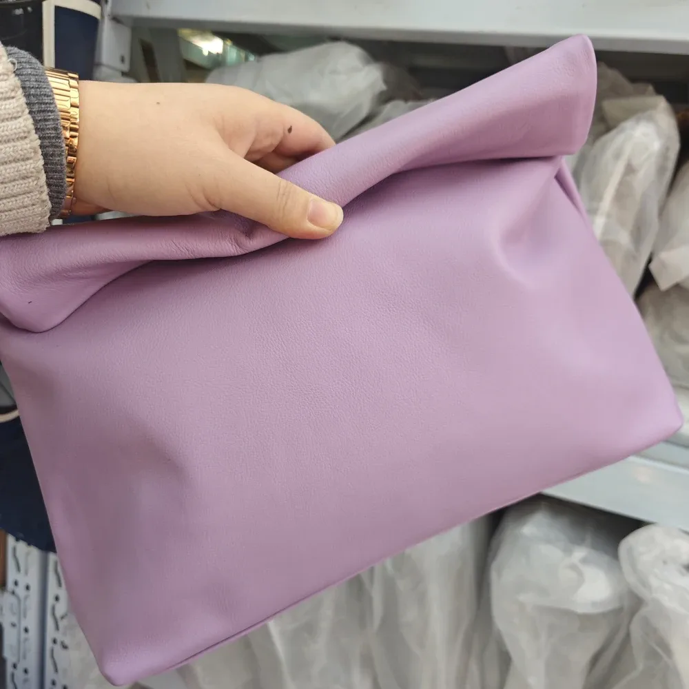 sac à main en cuir de vachette 100% authentique, sac à main pliable de haute qualité pour femmes, sac à main de créateur simple avec poignée magnétique