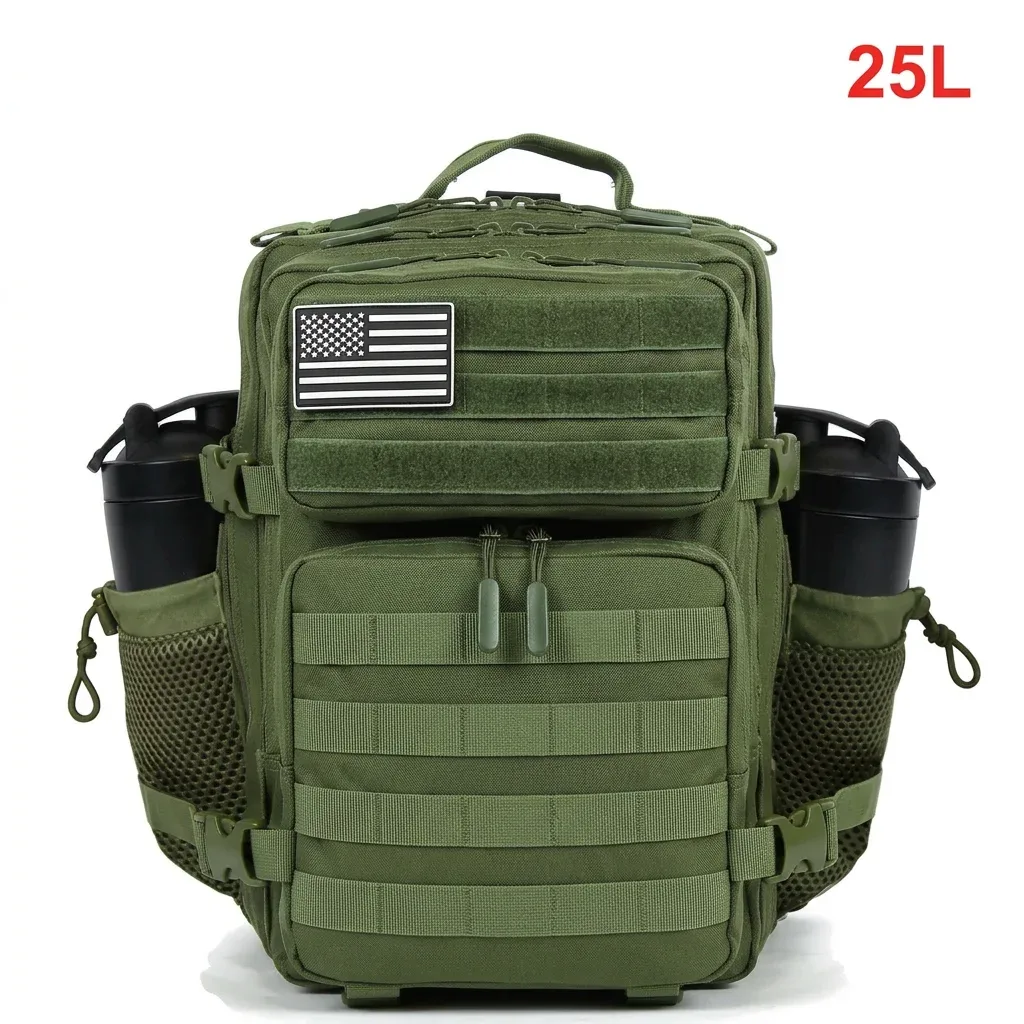 sac à dos tactique 25l pour femmes voyage en plein air randonnée bug out sac week-end exercice athlétisme sac à dos de gymnastique avec double porte-gobelet