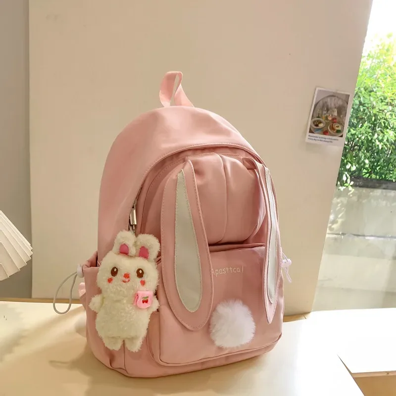 sac à dos pour filles, version coréenne, harajuku, pour lycéennes, style japonais, mignon, avec oreilles de lapin, sac à dos polyvalent pour le campus