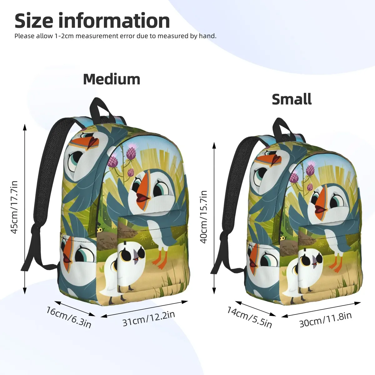 sac à dos puffin rock and new friends pour filles, sacs à dos de randonnée en polyester, grands sacs à dos kawaii pour lycée