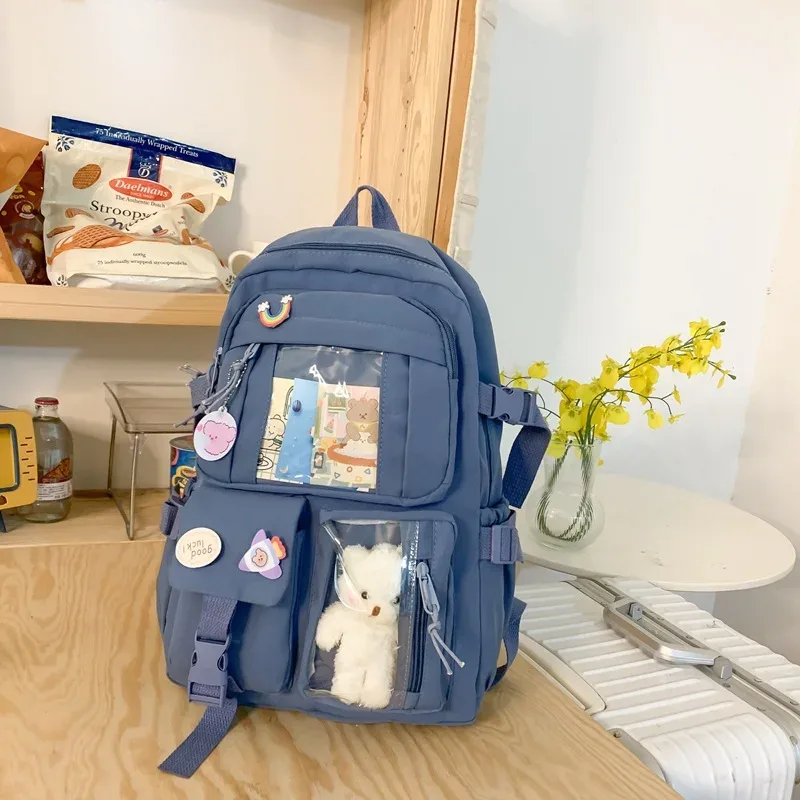 sac à dos scolaire à boucle, couleur bonbon, tendance, mignon, style coréen, sac à bandoulière pour étudiantes, sac à dos universitaire pour adolescentes
