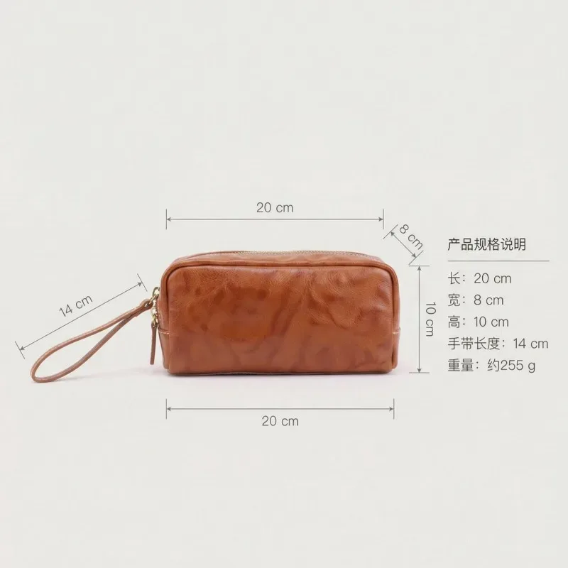 sac de voyage en cuir véritable pour homme, trousse de toilette en cuir tanné végétal, grande capacité pour voyages d'affaires