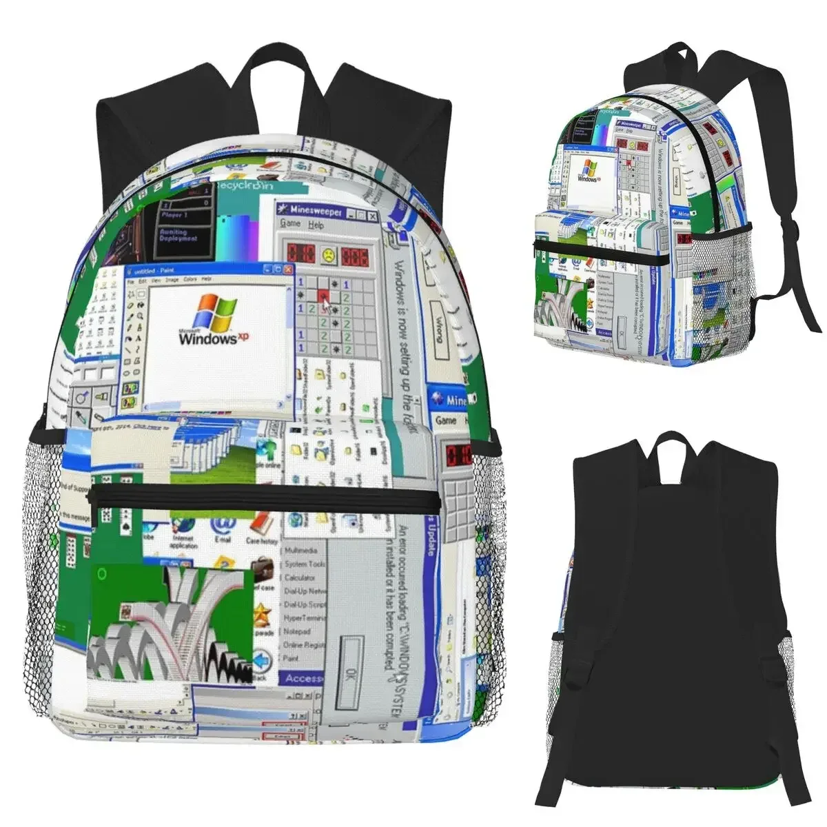 sac à dos d'étudiant windows xp collage, sac d'école, sac à dos de randonnée, sac à dos de voyage pour hommes et femmes, sac à dos tendance, sacs à bandoulière