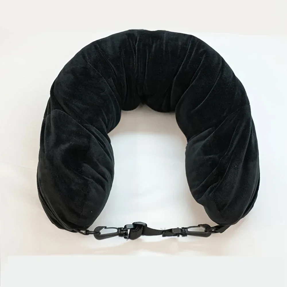 oreiller de voyage avec pochette de rangement, support de cou réglable en polyester, confortable et léger