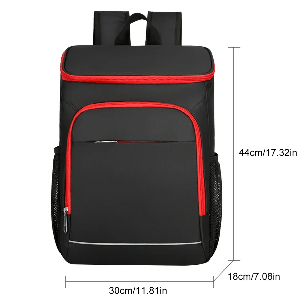 grand sac à dos isotherme pour pique-nique, sac isotherme thermique, sac à bière de plage, sac à fermeture éclair, sacs à bento à clics de camping, 24l