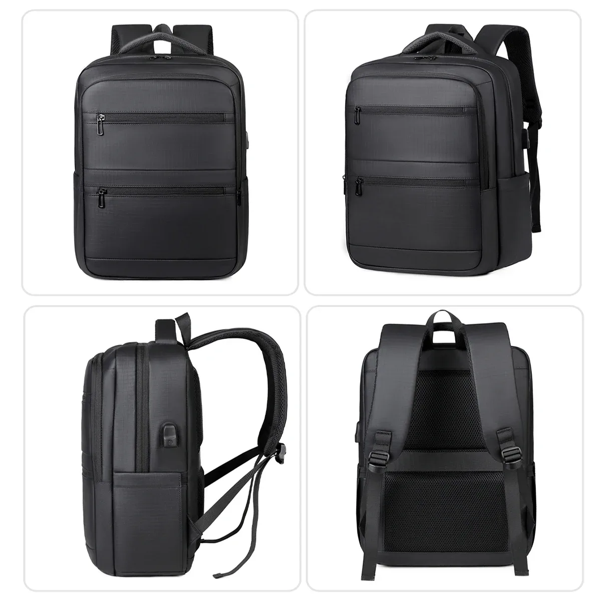 sac à dos de style professionnel pour hommes et femmes, grande capacité, sac pour ordinateur multi-couches, sac à dos de voyage avec chargement usb, sac d'école pour étudiants