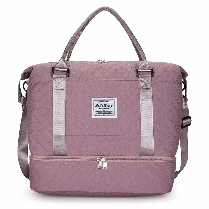 sac polochon de voyage à la mode, étanche, extensible, grande capacité, sac de voyage pour femmes, sac de sport