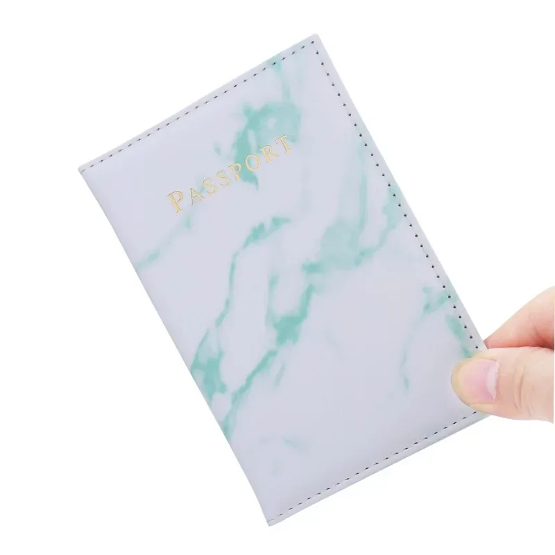 étui porte-passeport en marbre, accessoires de voyage, couverture d'identité pour femmes et hommes, couverture de passeport pour carte bancaire, étui portefeuille d'affaires, pochette