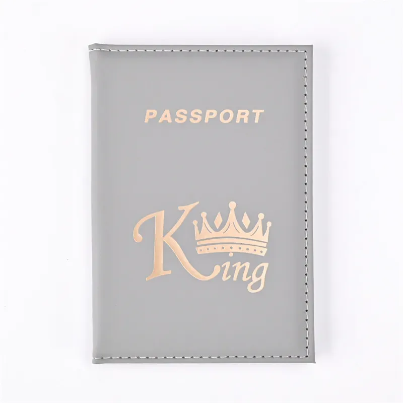 mode reine roi couverture de passeport pour femmes voyage passeport étui en cuir rose mignon passeport portefeuille sac à main fille porte-passeport