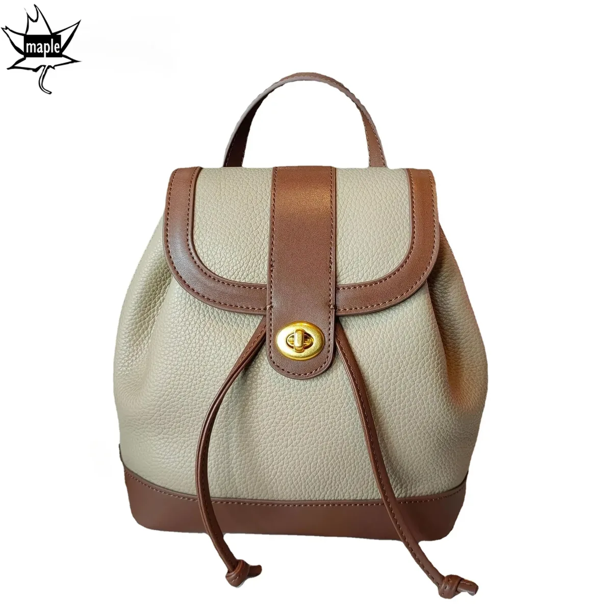 sac à dos antivol en cuir de vachette pour femme, sac de voyage pour femme, sac à dos tout assressenti, fermeture à cordes de loisirs, couleur frappée, 100% cuir