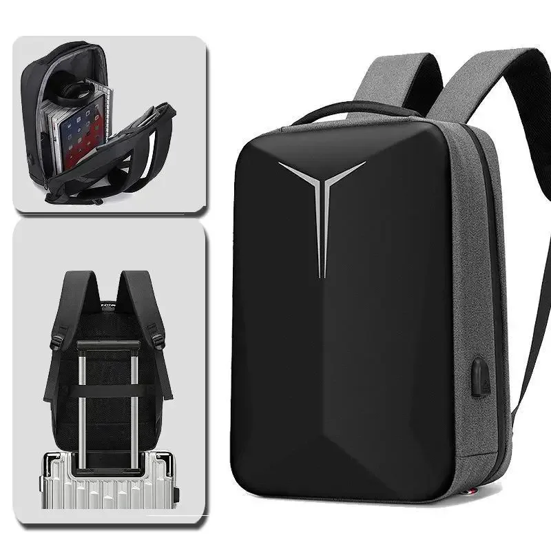 sac à dos d'affaires de grande capacité pour hommes, coque rigide, haut sens, décontracté, étanche, réfléchissant, pour ordinateur portable, usb, cartable pour hommes