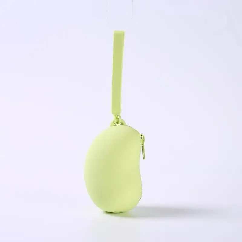 sac de rangement cosmétique en silicone bean, organisateur portable étanche pour écouteurs, câbles de données et porte-monnaie de voyage