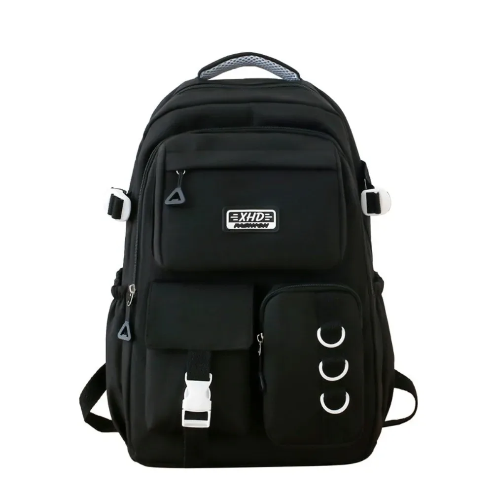 sac à dos scolaire en nylon, multi-poches, bretelles rembourrées réglables, sac à dos pour ordinateur portable, grande capacité, résistant à l'eau