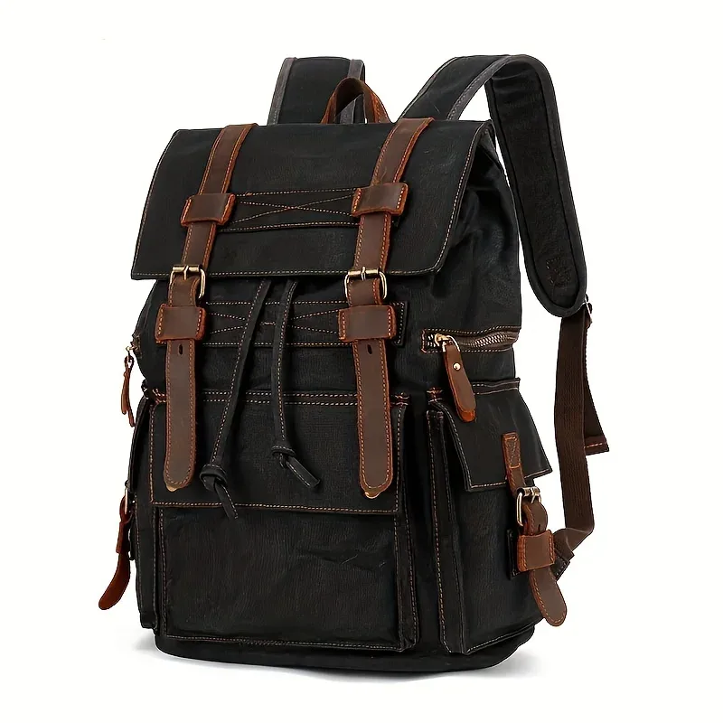 sac à dos en toile vintage sac à dos en toile de cuir sac à dos fourre-tout pour ordinateur portable 15 pouces sacoche academy sac de randonnée à bandoulière