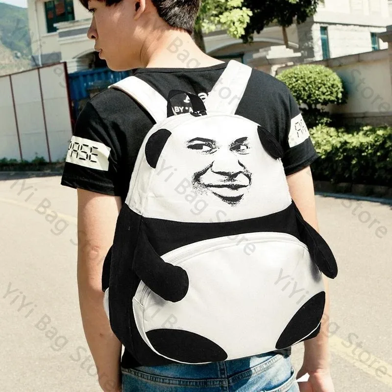 mode drôle panda modèle sac à dos streetwear populaire originalité cartable hommes femmes décontracté grande capacité ordinateur sac à dos