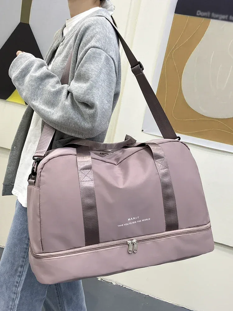 sac de voyage extensible pour femmes, sac à main de sport, sac de fitness, grande capacité, sac de nuit pour week-end à une épaule