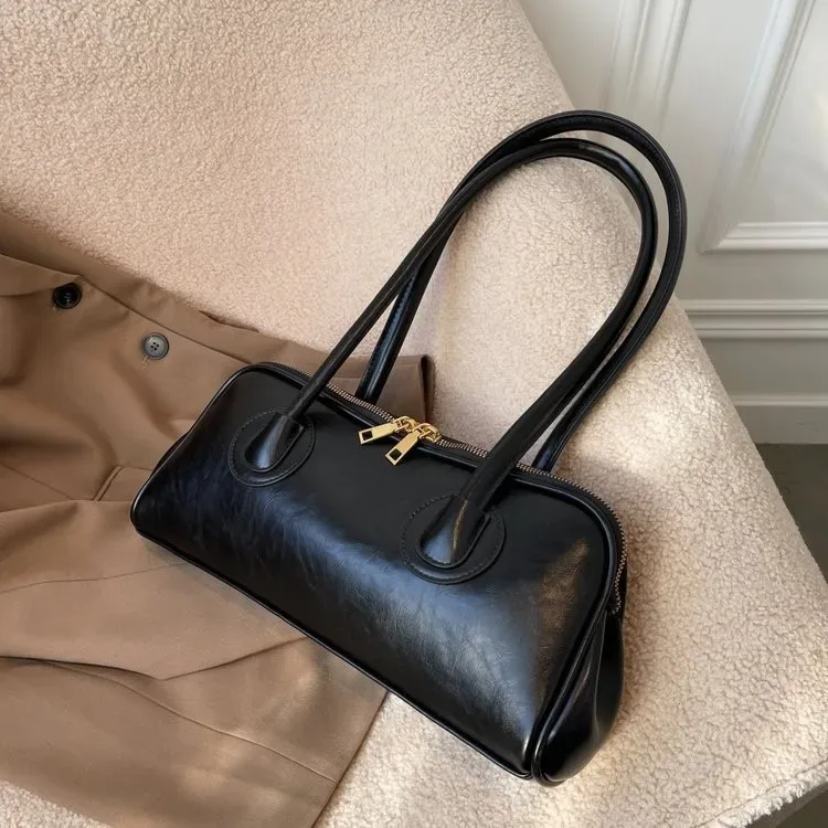 sac à main en cuir classique, sac rétro simple à porter sous le bras, sac fourre-tout élégant et stylé pour femme, sac à bandoulière polyvalent pour tous les jours