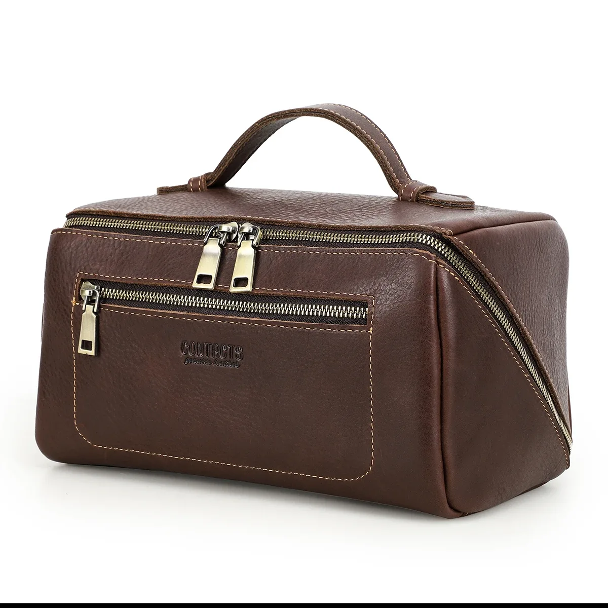 sacs à cosmétiques personnalisés pour hommes, trousse de maquillage de luxe en cuir véritable, fourre-tout, pochette de toilette, trousse de toilette, kit de toilettage pour hommes, kit dopp de voyage