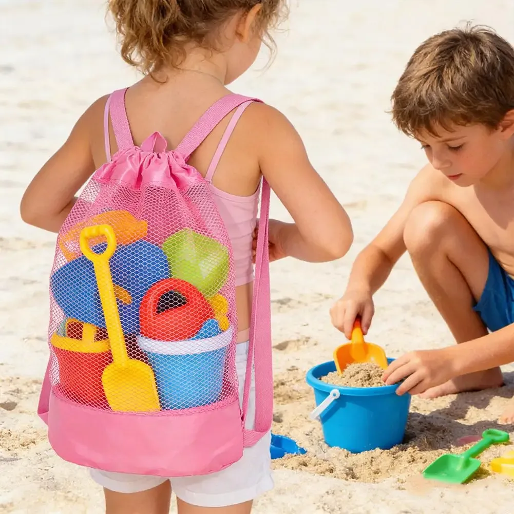 sac à dos de plage extra-large résistant au sable avec cordon de serrage - sac de rangement pour jouets de piscine pour enfants, pour la collecte de coquillages, les voyages et le fitness 1 pièce