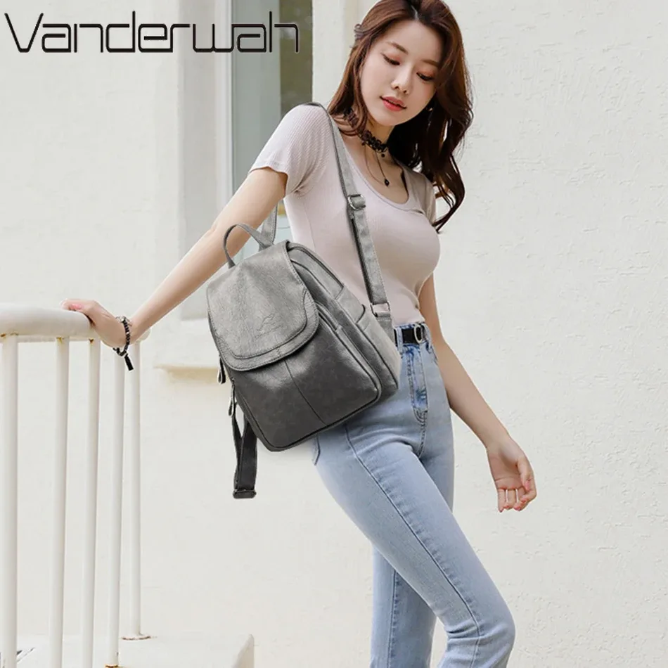 sac à dos en cuir de grande capacité pour femmes, sac d'école vintage de bonne qualité, sac à dos de voyage pour dames