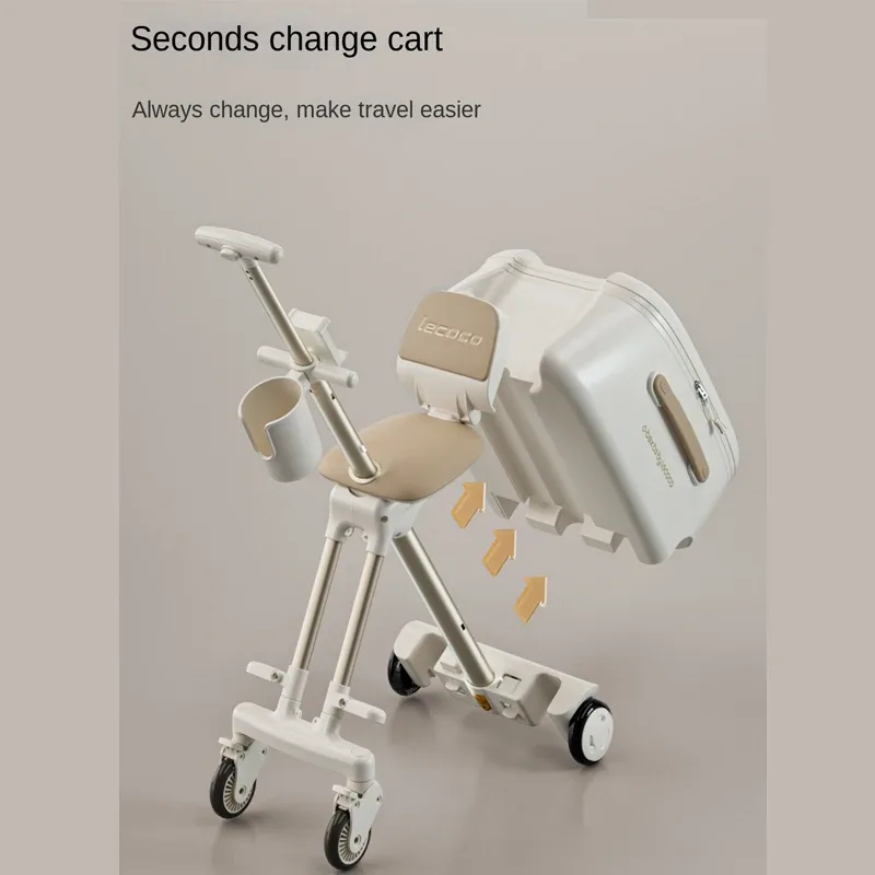 valise de voyage détachable 2-en-1 pour enfants avec fonction de porteur et trolley amovible - poussette de transport de 20 pouces avec siège