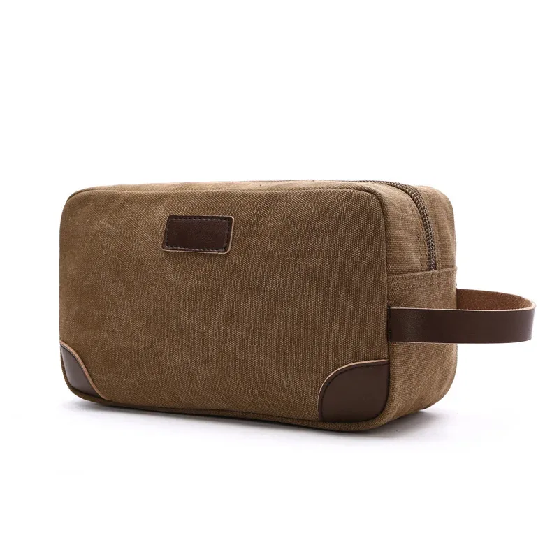 trousse de toilette de voyage en toile pour hommes et femmes, trousse de maquillage cosmétique, nécessaire de beauté, kit dopp étanche, sac à main organisateur de rasage