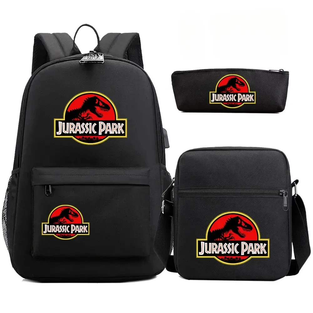 sac à dos de voyage avec serrure antivol usb pour garçon et fille, cartable pour livre d'école pour enfants, sac à stylo, 3 pièces