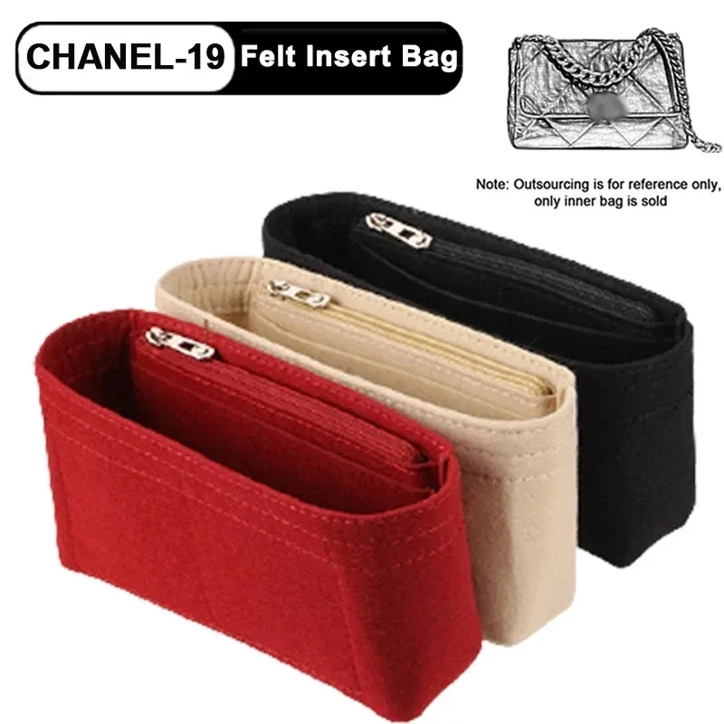pour chanel19 sac à main à rabat feutre tissu insérer sac organisateur maquillage sac à main organisateur voyage sac à main intérieur sacs à cosmétiques