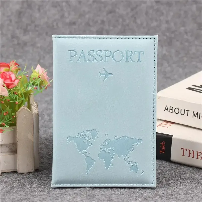 housse de passeport en cuir pu pour hommes et femmes, organisateur, porte-cartes de protection, couvertures de documents d'identité, étui de passeport de voyage, 1 pièce【smq】