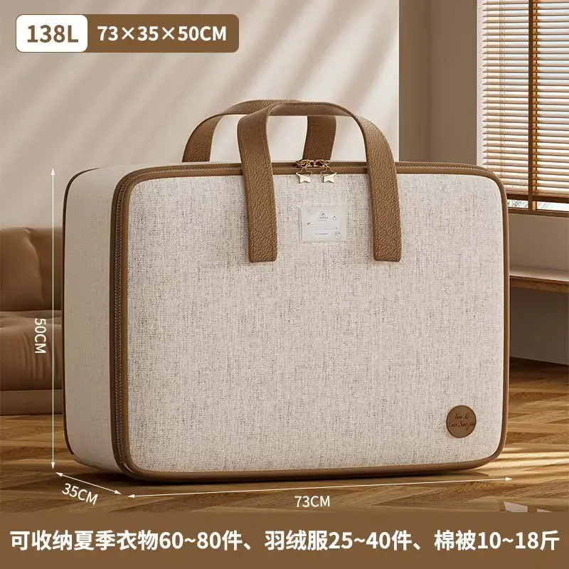 sac de rangement pour couette en coton imperméable et résistant à l'humidité, grande capacité, pour déménagement, vêtements et couvertures