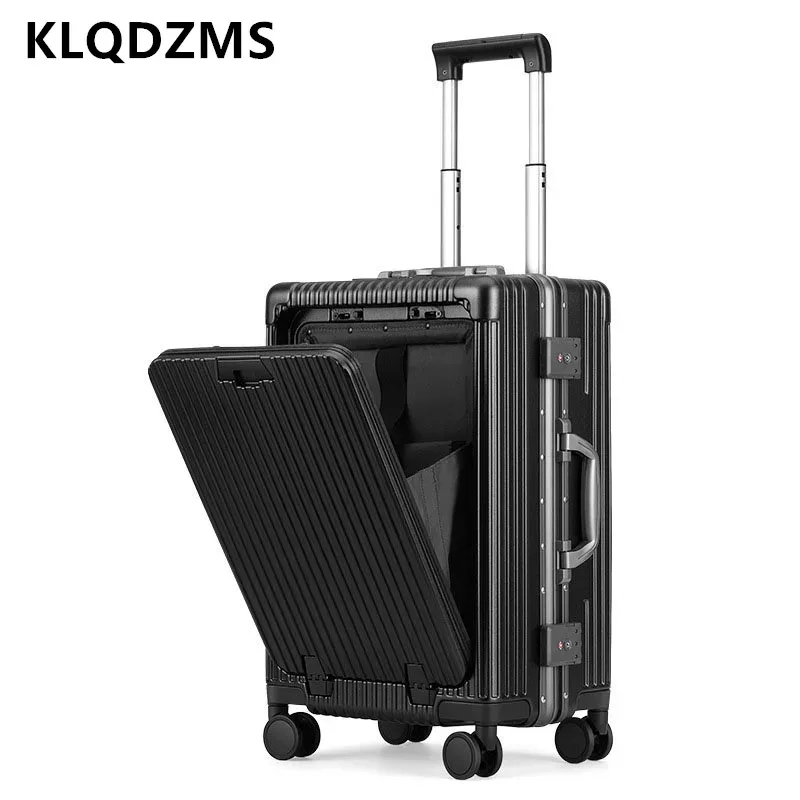 klqdzms bagage multifonctionnel à ouverture frontale 18"20"24 pouces, cadre en aluminium, bagage de cabine durable, valise portable pour ordinateur portable