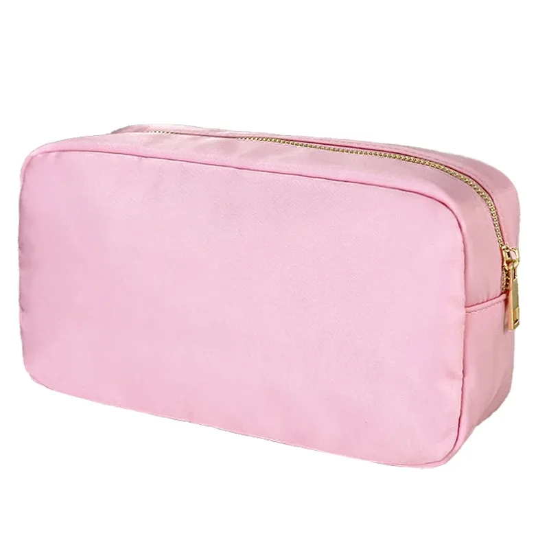 trousse de toilette en nylon personnalisée pour femme et fille, poudres cosmétique de voyage, fermeture éclair, document solide, trousse de maquillage personnalisée, diy