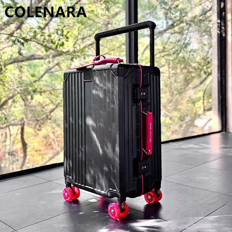 colenara bagages sac de voyage 20 "24" 26 "28" 30 pouces grande capacité boîtier de chariot abs + pc boîte d'embarquement valise à cadre en aluminium