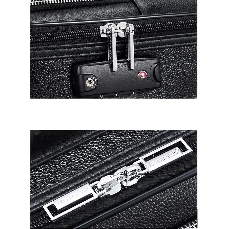 valise cuir vache noir grain cuir format main toupie roues unisexe voyage business voyage