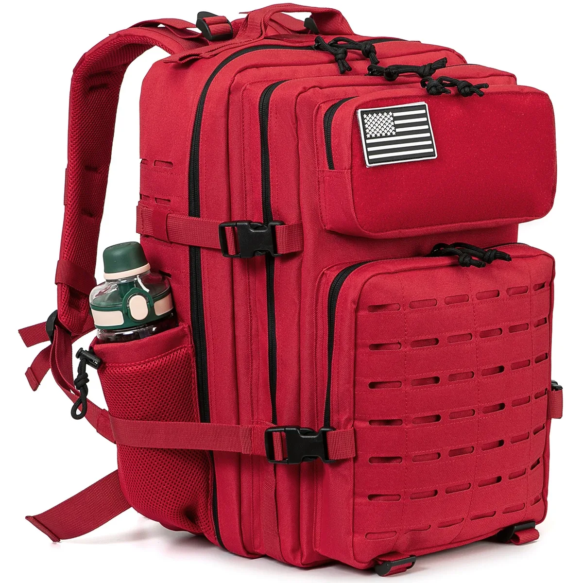 sac à dos tactique robuste 25l/45l pour hommes et femmes, idéal pour la gym, l'école, le camping, les voyages et les trajets quotidiens, avec double porte-gobelets