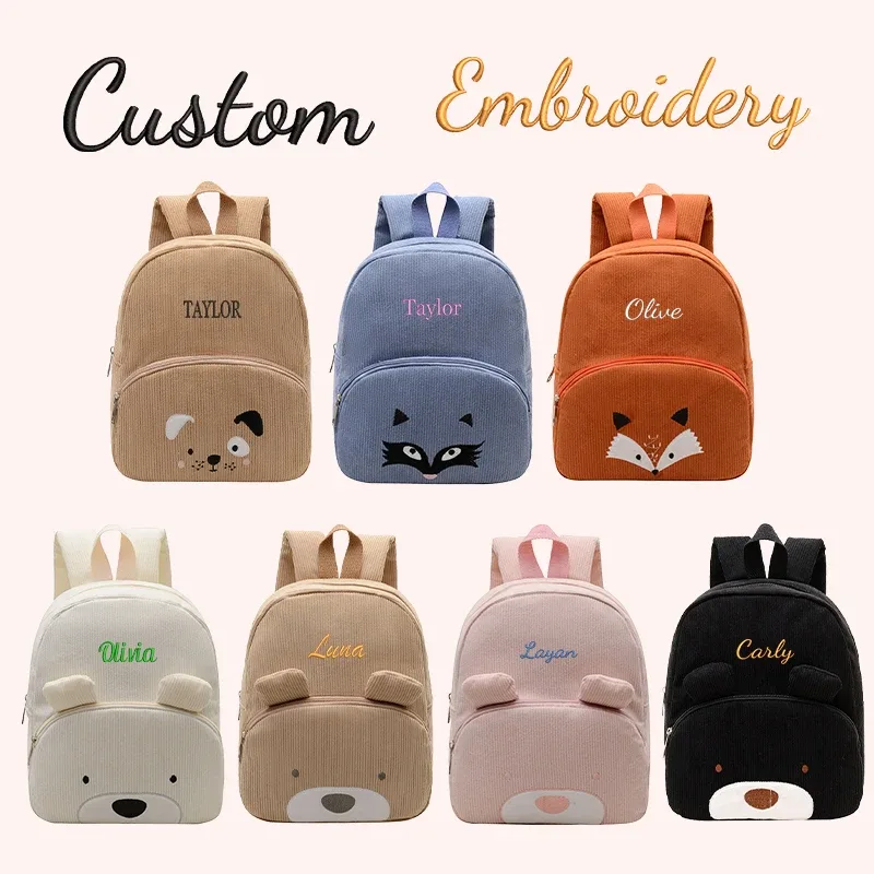 Sac à dos en velours côtelé, disponible en plusieurs couleurs, double poche de rangement, bretelles réglables, adapté pour les trajets quotidiens, les vacances, les fêtes, les sorties, cadeau créatif.