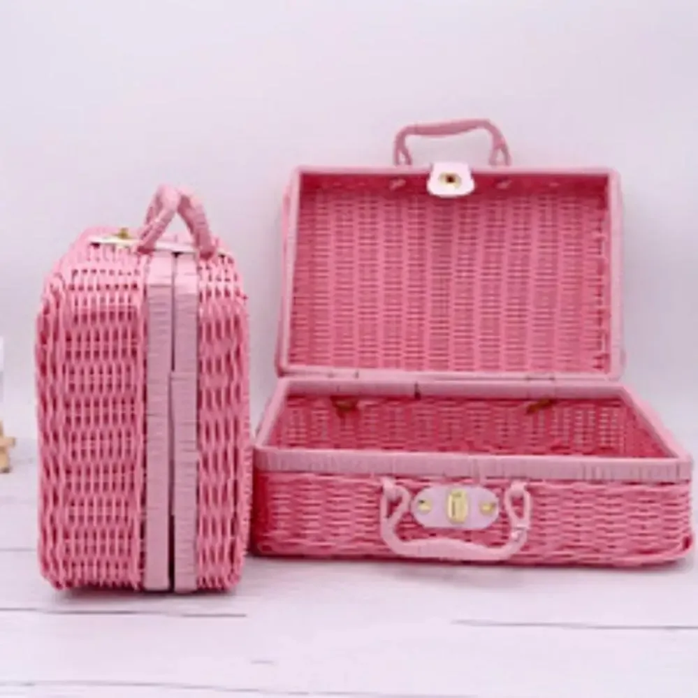 Organisateur Voyage Plastique Marron Clair Poignée Dorée Mailles Régulières Rose Pâle Violet Bleu Ciel Kaki Résistant Eau