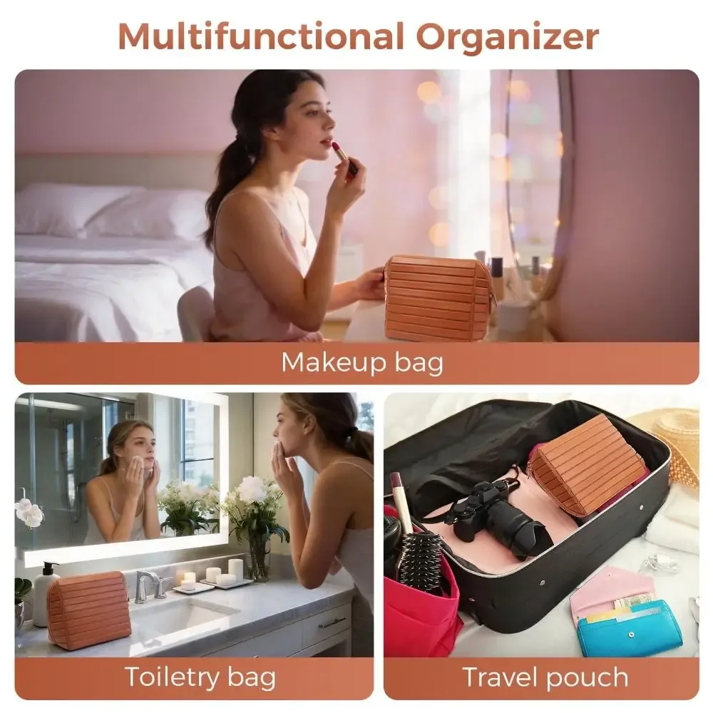 sac de maquillage de voyage grande capacité, séparateurs réglables, sac cosmétique portable, 27 poches, organiseur de maquillage durable pour femmes