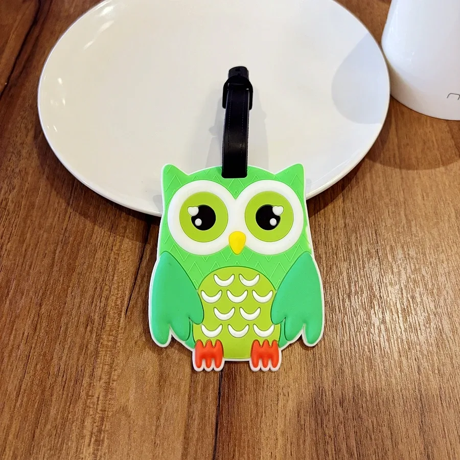 étiquette de bagage hibou, pendentif portable avec nom, écriture, bagage d'aéroport, anti-perte, identification du nom, stylo d'étiquette de nom de bagage, 1 pièce/3 pièces