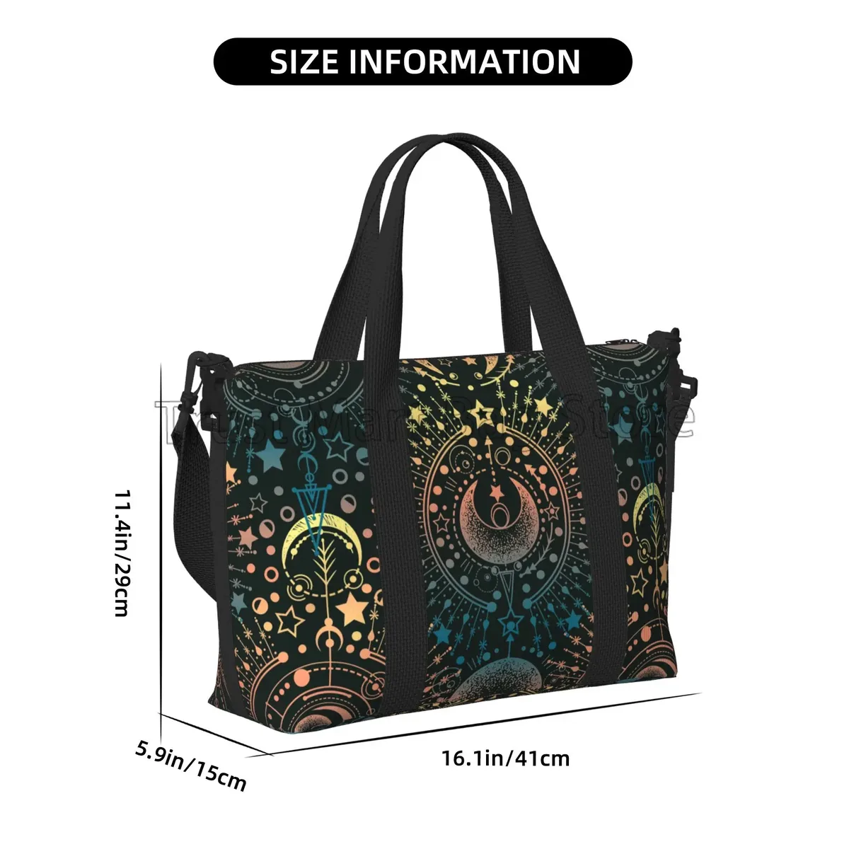 sacs de sport imperméables unisexes, sac de voyage à imprimé magique alchemy moon star, sacs à main de sport, sac à bagages de nuit et de week-end