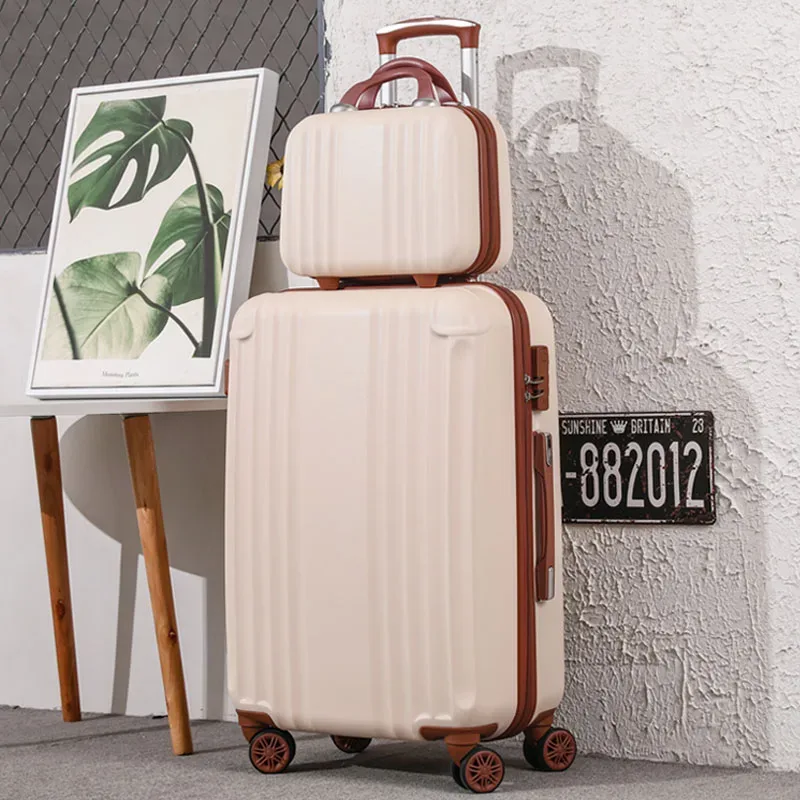 nouvelle valise à roulettes rose mignonne pour filles, valise trolley pour femmes avec roues pivotantes, valise d'école adorable pour étudiantes, valise à code, bagage cabine